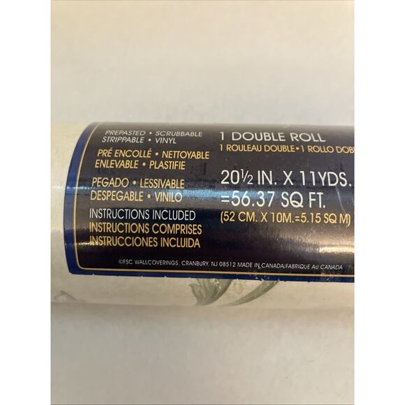 Village wallpaper double roll 5802533 green scroll beige. New Sealed Run‎ 19. ￼ - Picture 9 of 9